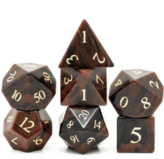 Foam Brain Dice: 7 Set Gemstone Swan Gold FBG5739